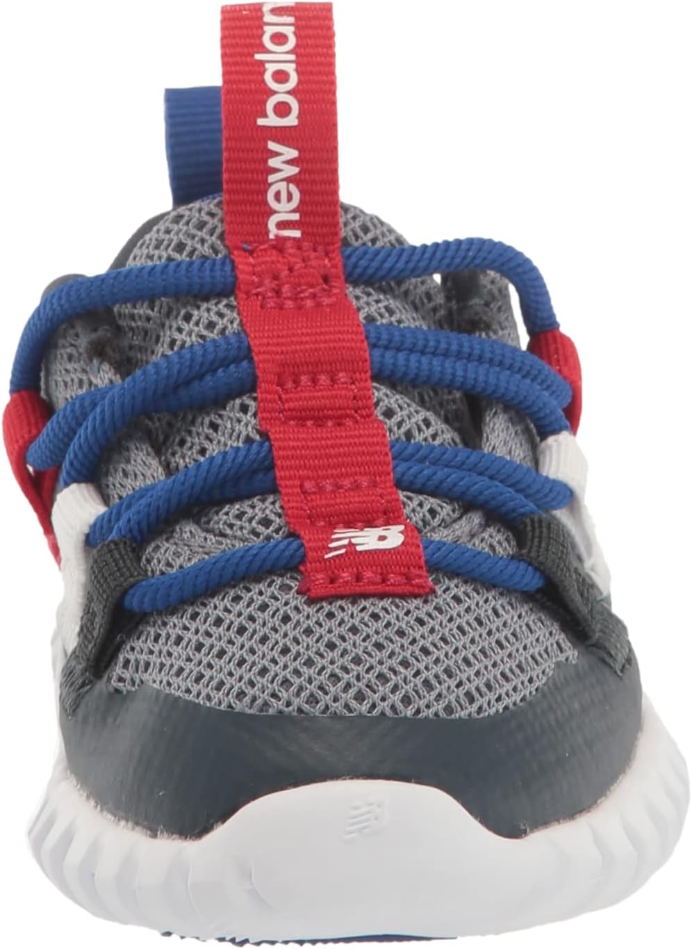 Кроссовки New Balance Kid's Playgruv V1 с эластичной шнуровкой, Gunmetal/Orca/Team Red — фото 2
