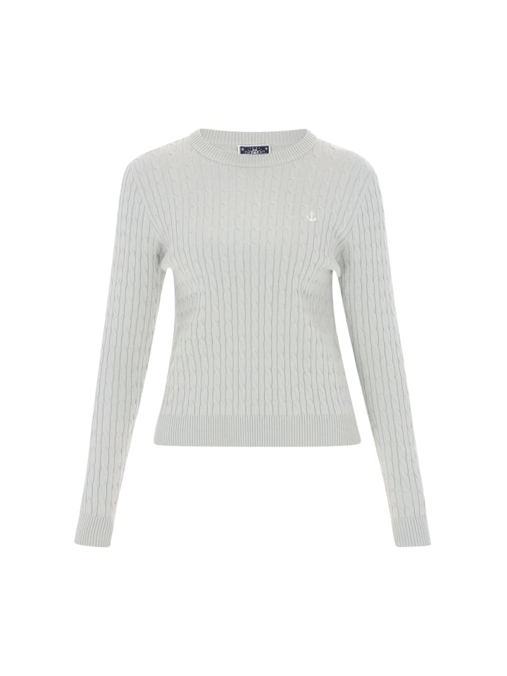 

Женский свитер шалфейно-зеленого цвета DreiMaster Maritim