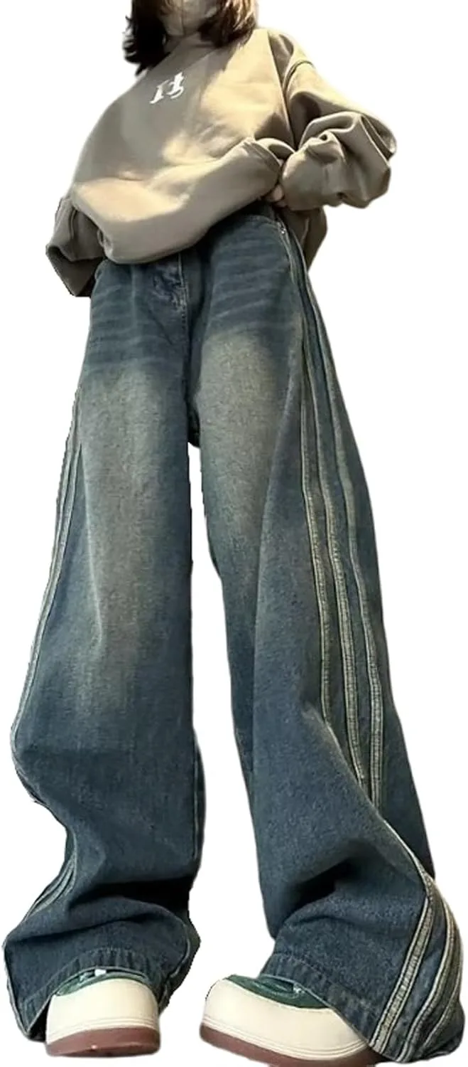 

Y2K женские джинсы в стиле хип-хоп с широкими штанинами CBDAO