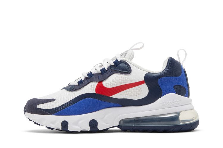 Кроссовки Nike Air Max 270 React GS 'White Midnight Navy Red', белый — фото 4