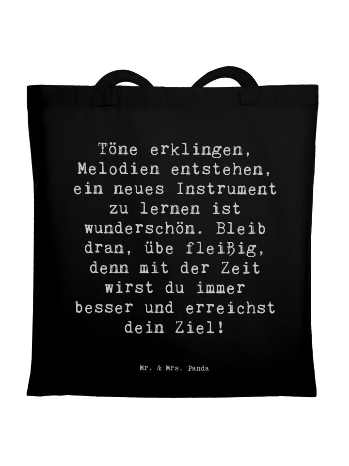 

Сумка Mr. & Mrs. Panda Tragetasche Spruch Ein neues Musikinstrument le..., черный