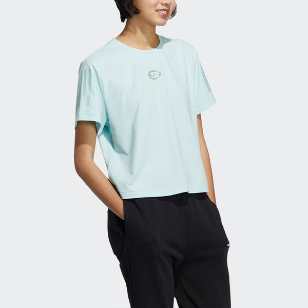Футболка neo july tee 3 leisure sports short sleeve green Adidas, зеленый — фото 4