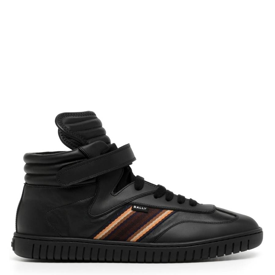 

Белые высокие кеды Bally Black Parrel-Midribbon Calf