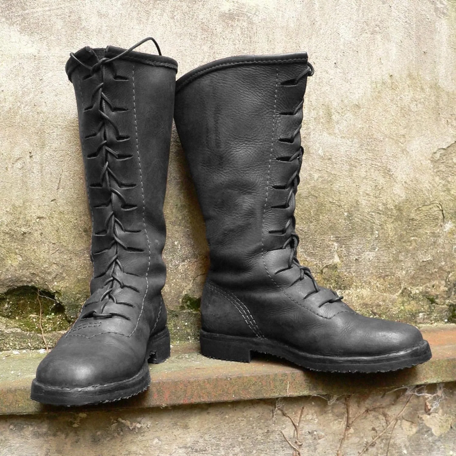 Generisch Westernstiefel Hoch Western Stiefeletten Klassisch Cowboy Stiefel Trachtenschuhe Reitstiefel Ковбойские ботинки Готическая зима, 01 Black — фото 3