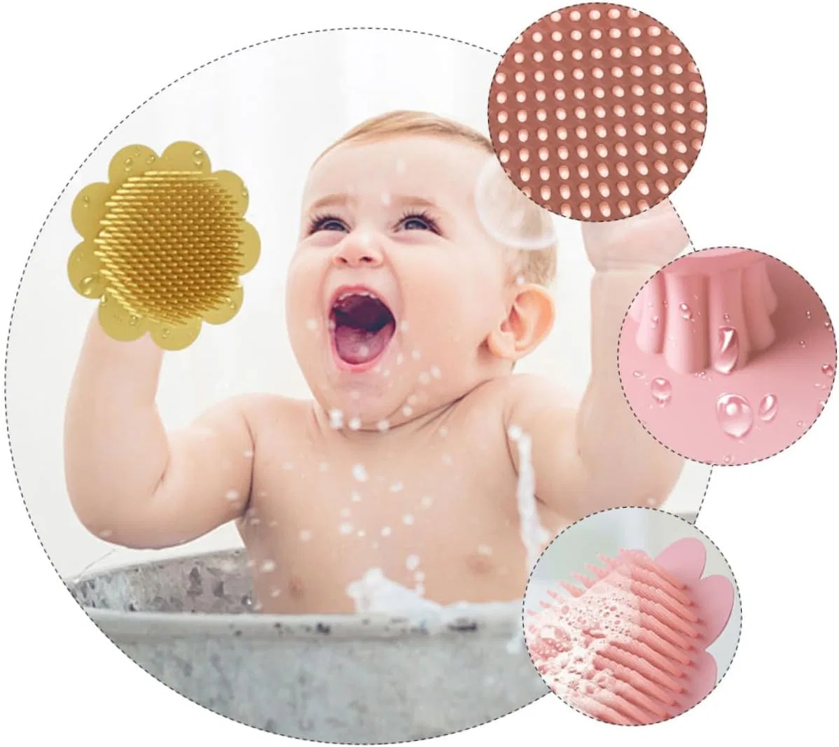 Силиконовая щетка для купания младенцев TOYANDONA Toyandona — фото 4