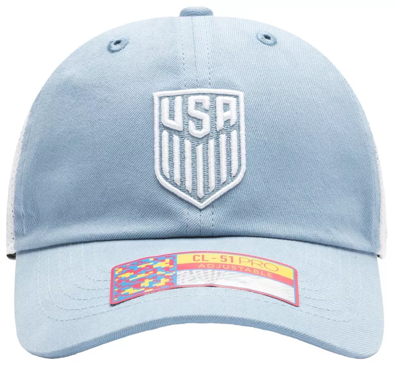 

Неструктурированная регулируемая шапка Fan Ink для взрослых USMNT Ace синего цвета