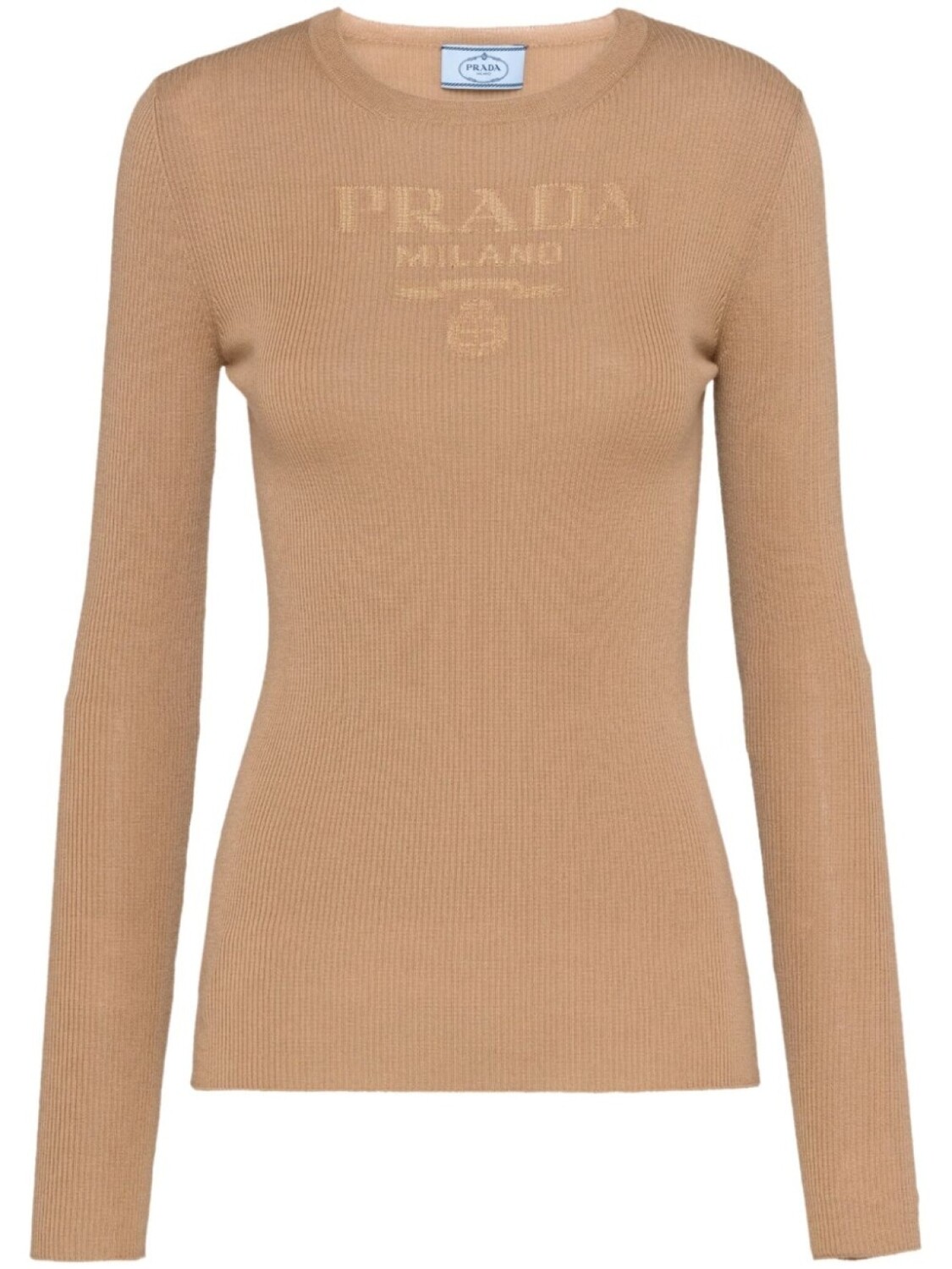 

Prada шерстяной джемпер с логотипом, коричневый