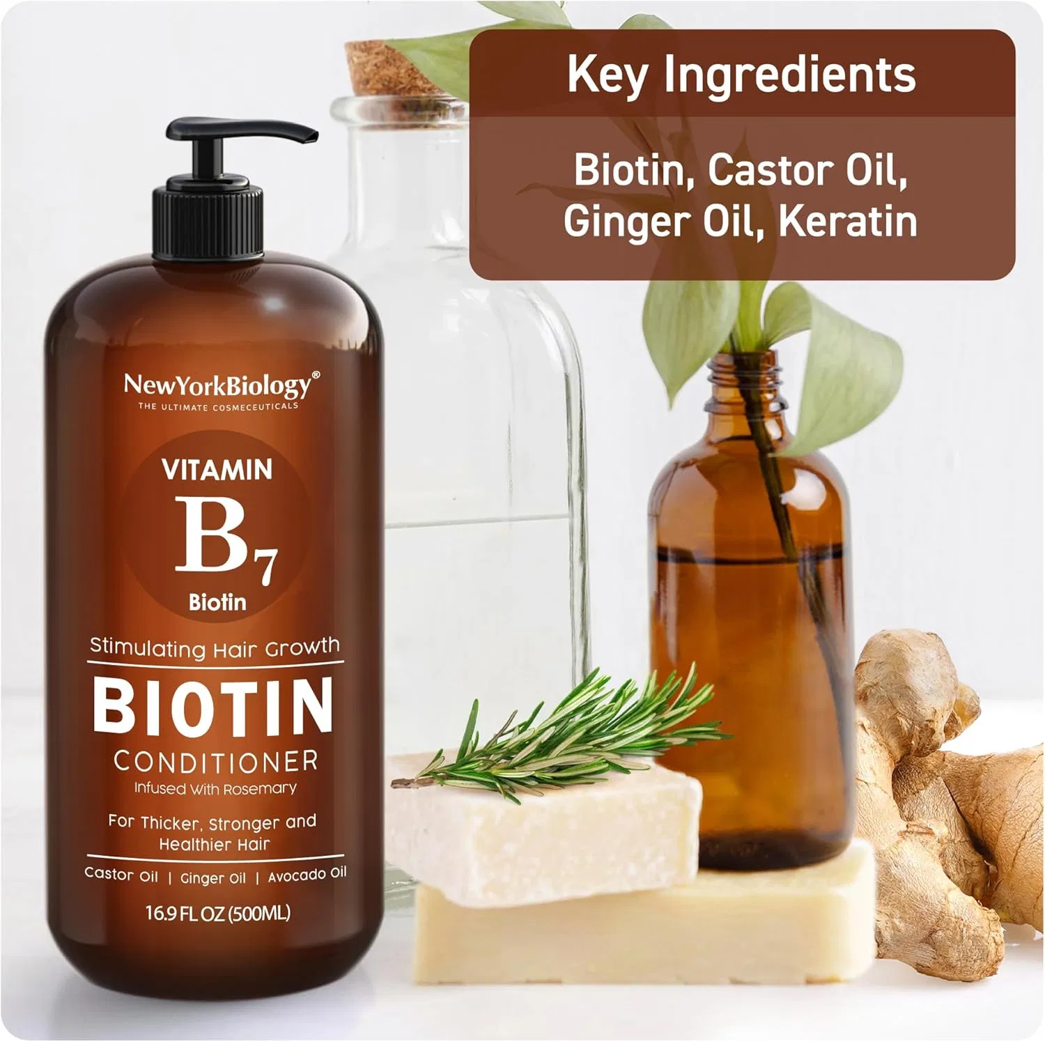 Кондиционер для роста волос и против выпадения New York Biology The Ultimate Cosmeceuticals, 16.9 fl oz — фото 4