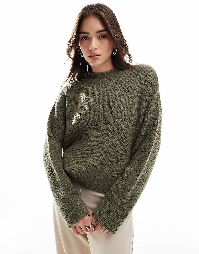 

ASOS DESIGN – короткий свитер с высоким воротником цвета хаки