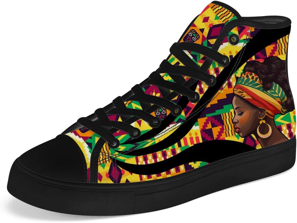 

Кеды на высокой подошве chebing Juneteenth с пан-африканским флагом для мужчин и женщин, высокие кроссовки на шнуровке, повседневная обувь, подарок для папы и мамы, 622 Multicolor