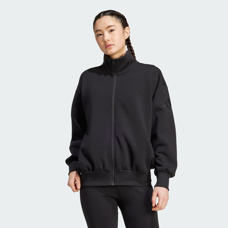 Спортивная толстовка с капюшоном на молнии ADIDAS SPORTSWEAR All Szn, Black — фото 2