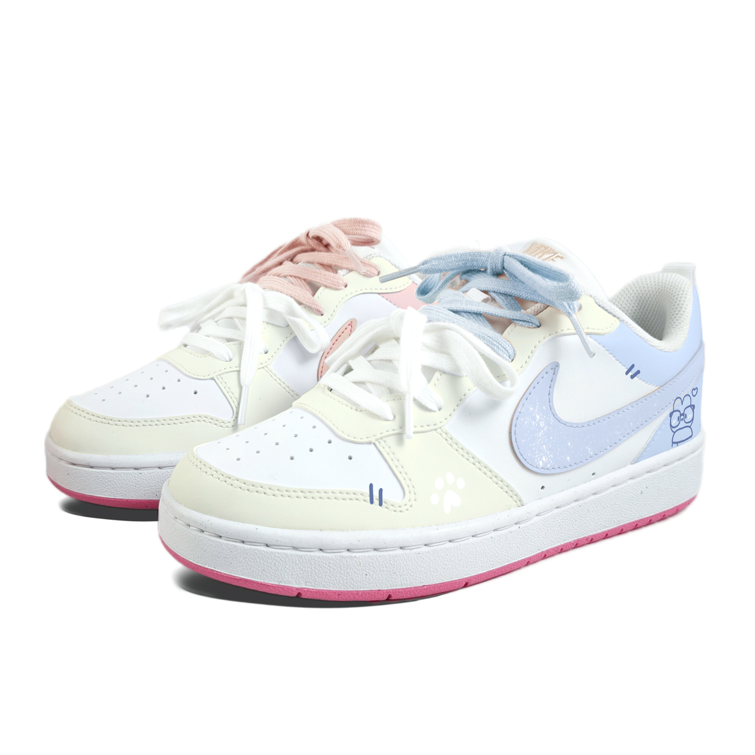 

Court Borough Big Eyed Mismatched Slip Resistant Abrasion Resistant детские скейтбордические кроссовки Unisex Nike, белый