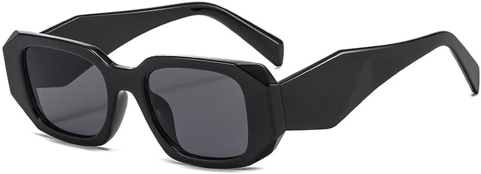 

Модные маленькие прямоугольные женские солнцезащитные очки в стиле ретро с широкими дужками, солнцезащитные очки UV400 для мужчин, квадратные фиолетовые солнцезащитные очки HYYZZC, Black Gray