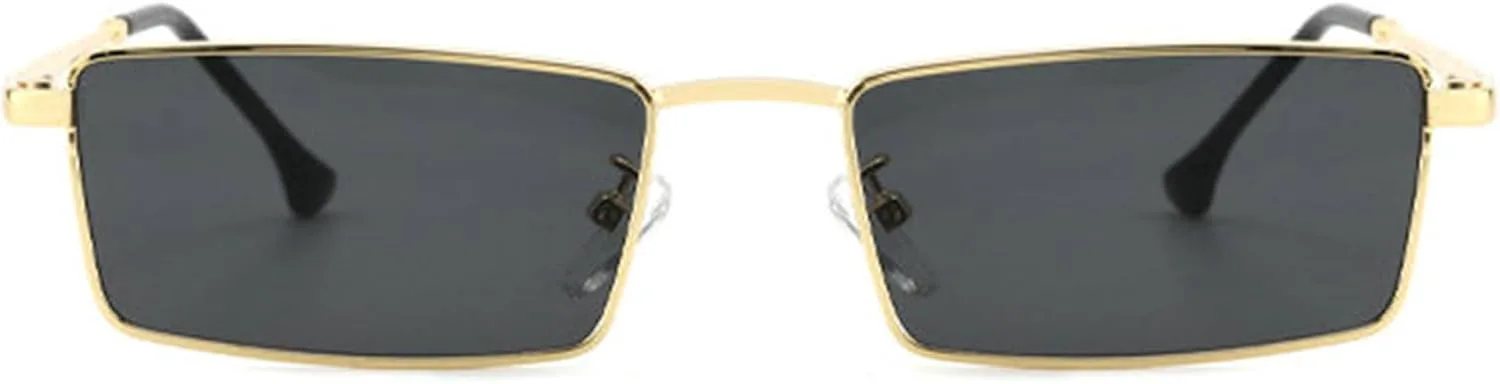 

Солнцезащитные очки Willochra прямоугольной формы для женщин и мужчин, ретро, ​​классические, квадратные, защита UV400, винтажная металлическая оправа, F27, Gold