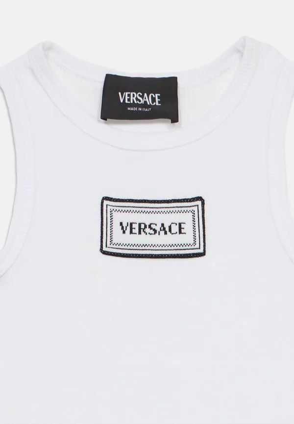Футболка унисекс с логотипом tank Versace, Bianco/Nero — фото 3