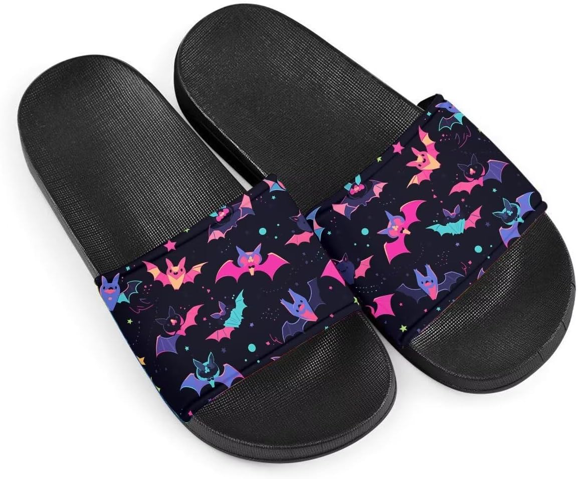 

Женские сандалии Комфортные Легкие Летние Сандалии Нескользящие Шлепанцы с Принтом Страшной Летучей Мыши Для Пляжа, Отеля, Дома и На Улице Getelinseng, фиолетовый