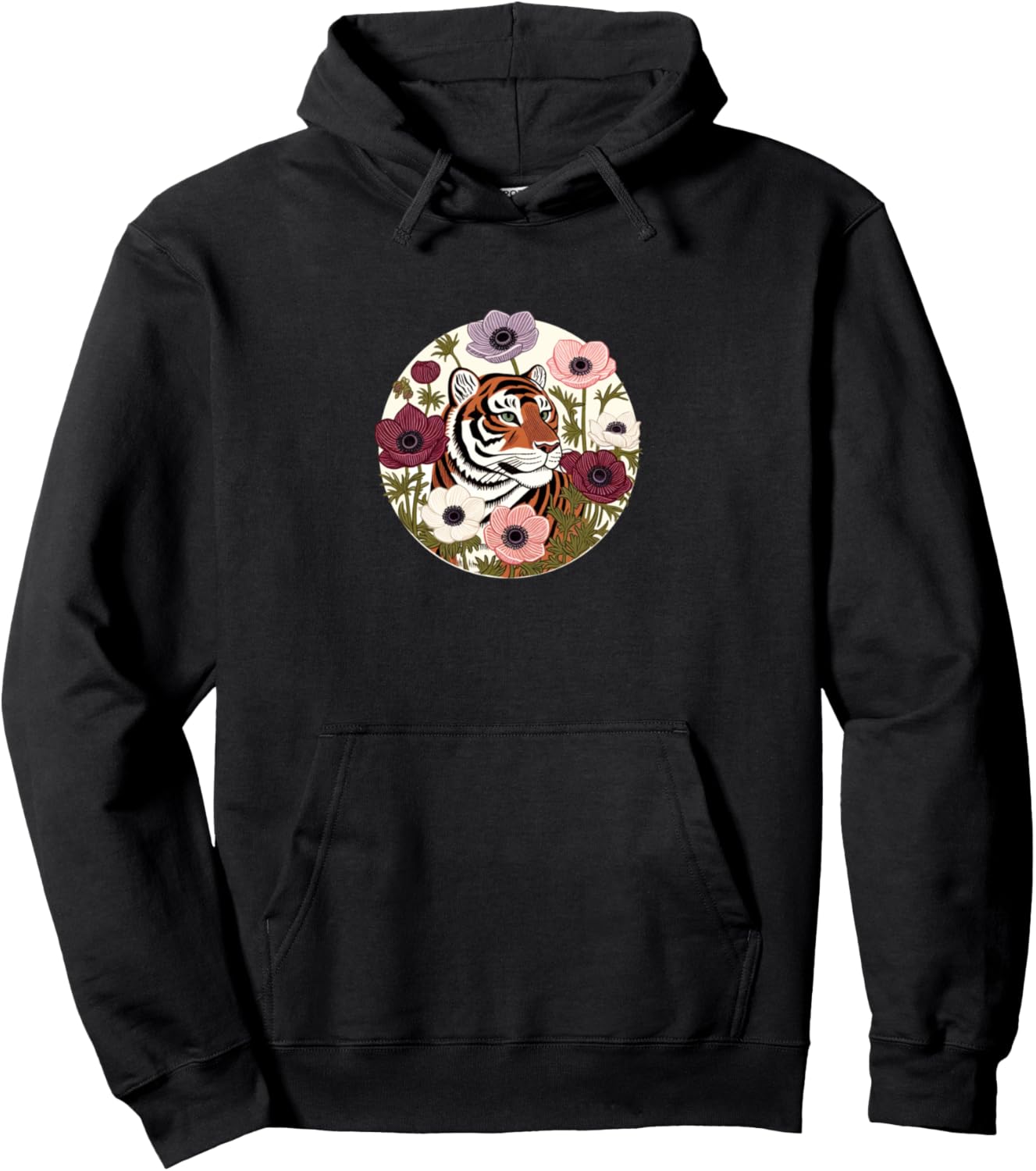 

Худи с ретро-иллюстрацией тигра Retro Tiger Lovers Illustration Bubb, черный