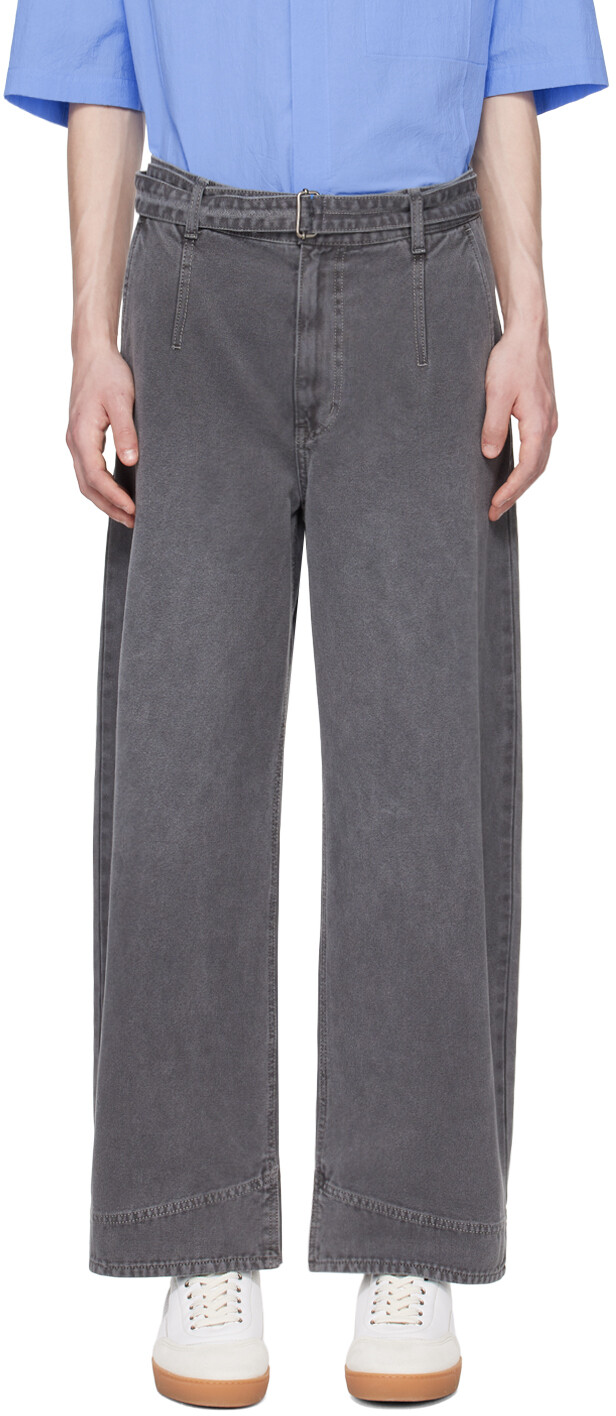 

Серые джинсы с поясом Solid Homme