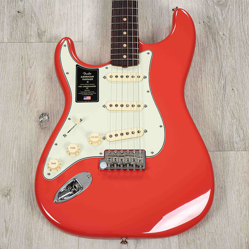 

Электрогитара Fender American Vintage II 1961 Stratocaster Left-Hand Guitar, Fiesta Red