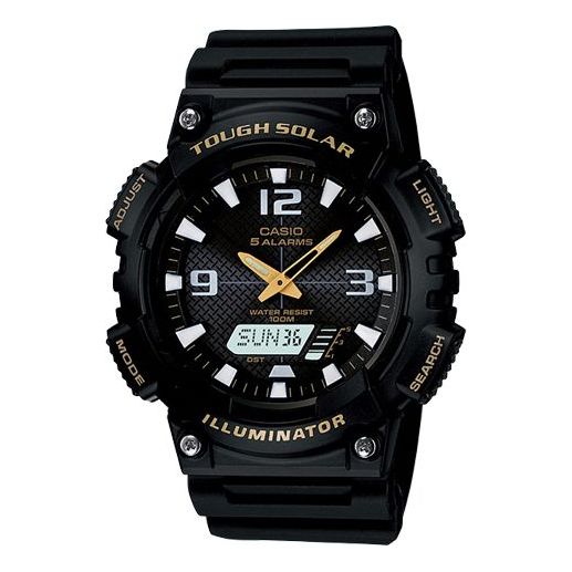 

Часы CASIO Waterproof Sports Solar Powered Mens Black Analog, черный