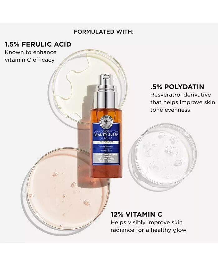 Сыворотка It Cosmetics — Confidence In Your Beauty Sleep Тройная антиоксидантная осветляющая, 30 мл — фото 4