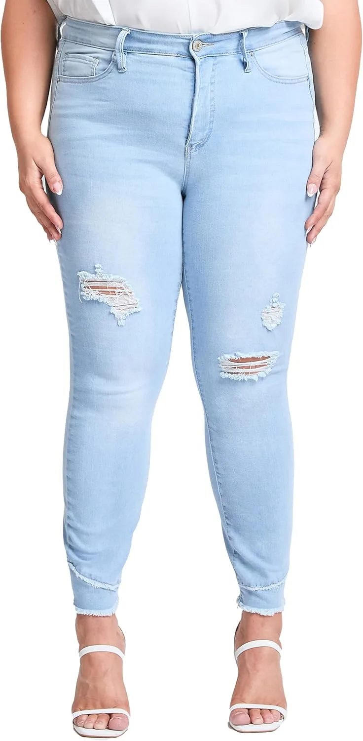 

Royalty for Me Women's Plus Size Sustainable High Rise Skinny Ankle Jeans