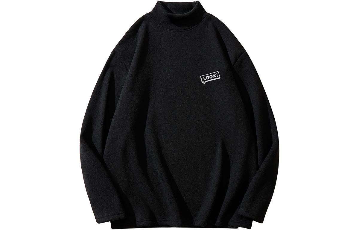 

Футболки унисекс с воротником-стойкой, утепленные, на флисовой подкладке, плотной ткани Loox!, черный (280g heavyweight)