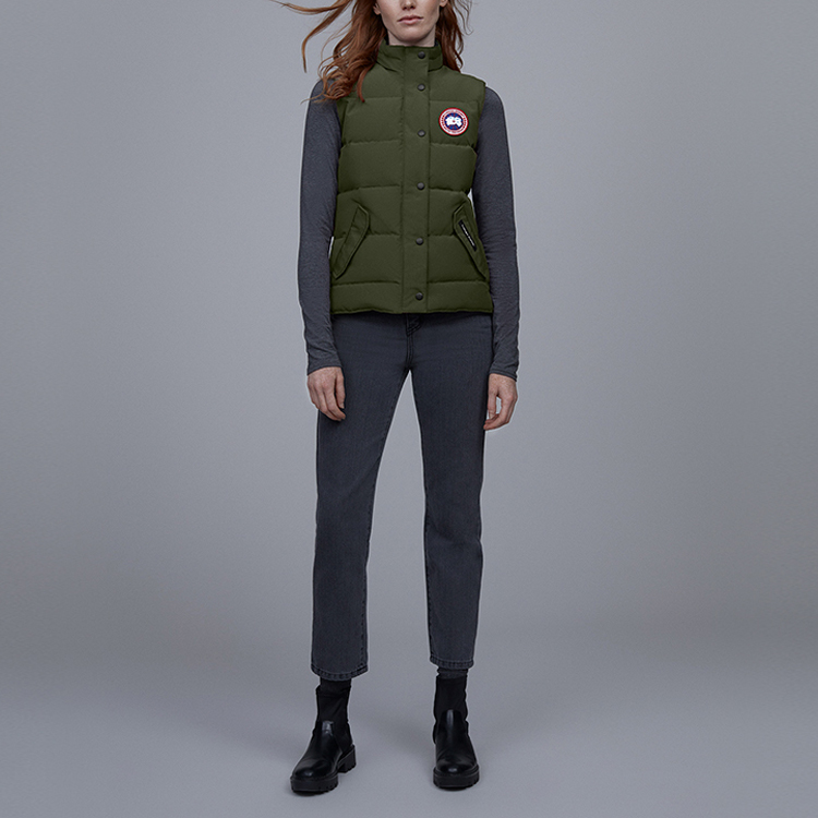 Canada Goose Женская пуховая жилетка армейского зеленого, Army Green — фото 4