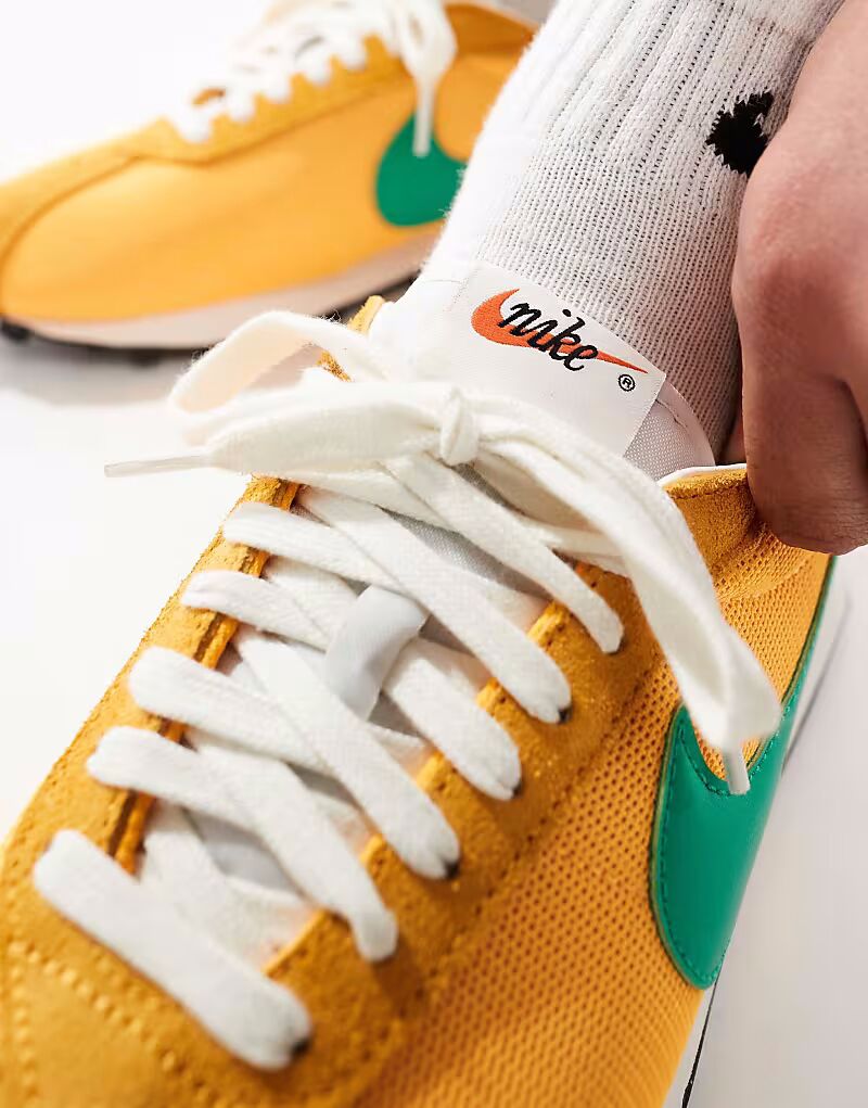 Кроссовки Nike LD-1000 оранжевого и зеленого цвета — фото 3