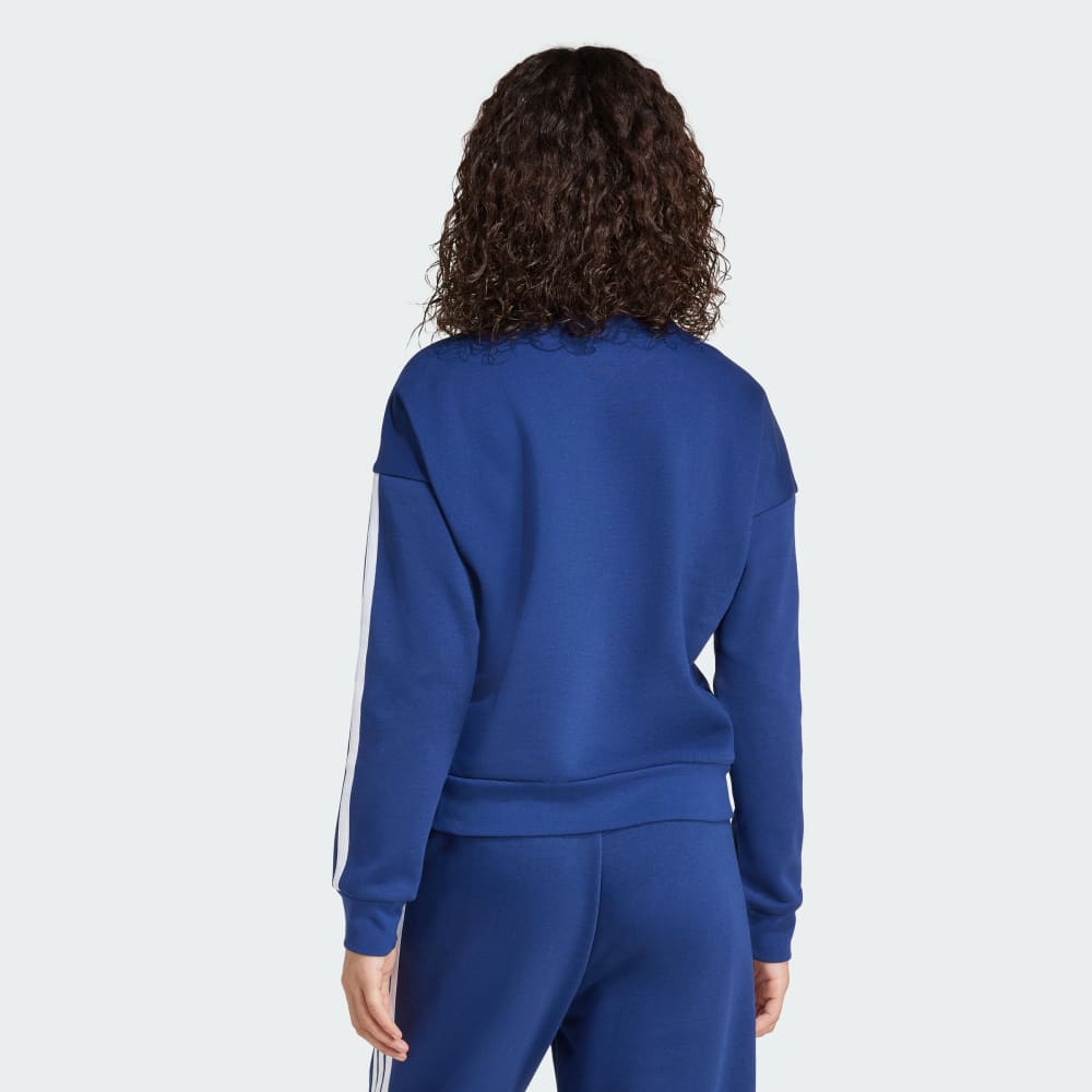 Толстовка Adidas Essentials 3-Stripes Fleece Sweatshirt, цвет Dark Blue/White — фото 2