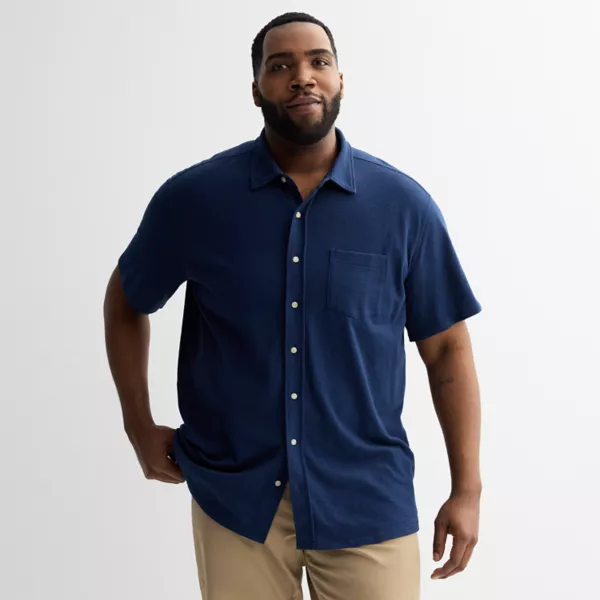 

Объемная вязаная рубашка Big & Tall Sonoma Goods For Life, синий