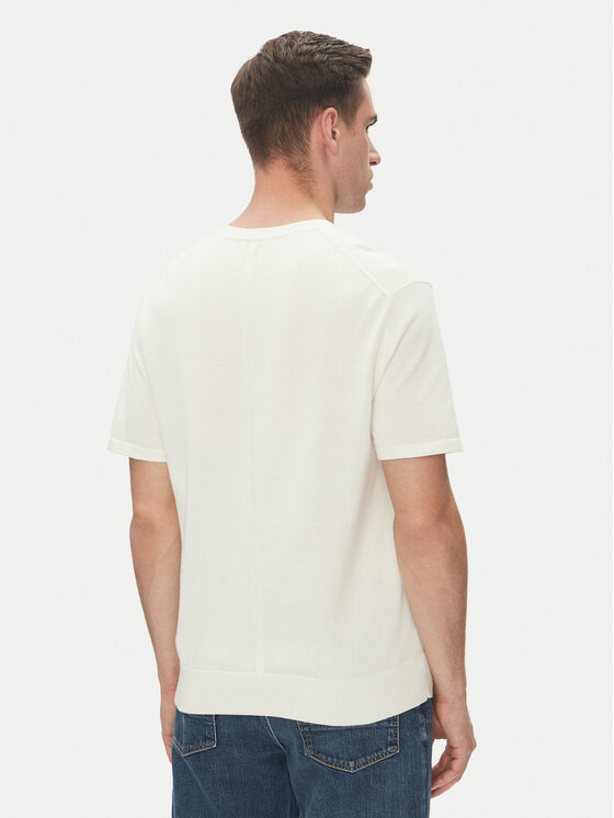 Футболка обычного кроя Supima LV04LC333G Calvin Klein, экрю — фото 3