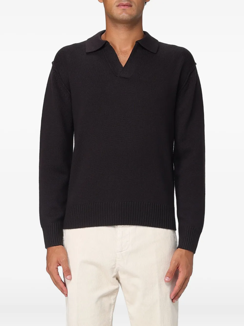 

Свитер с V-образным вырезом Paolo Pecora, коричневый