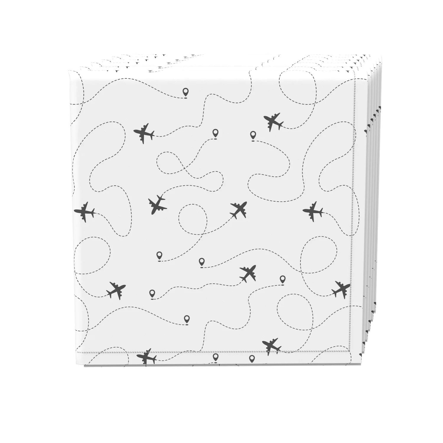 

Набор салфеток из 4 шт., 100% хлопок, 20x20 дюймов, Airplane Route Design