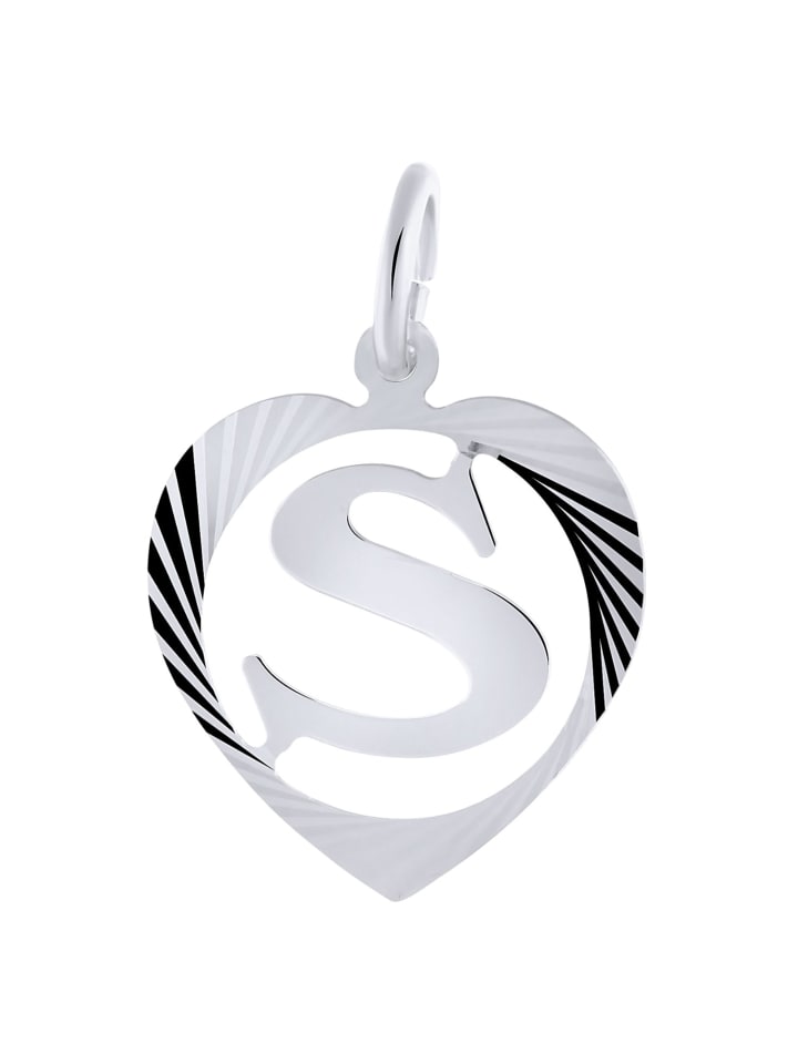

Lucardi Подвеска из серебра 925 пробы в форме сердца с буквой «S»