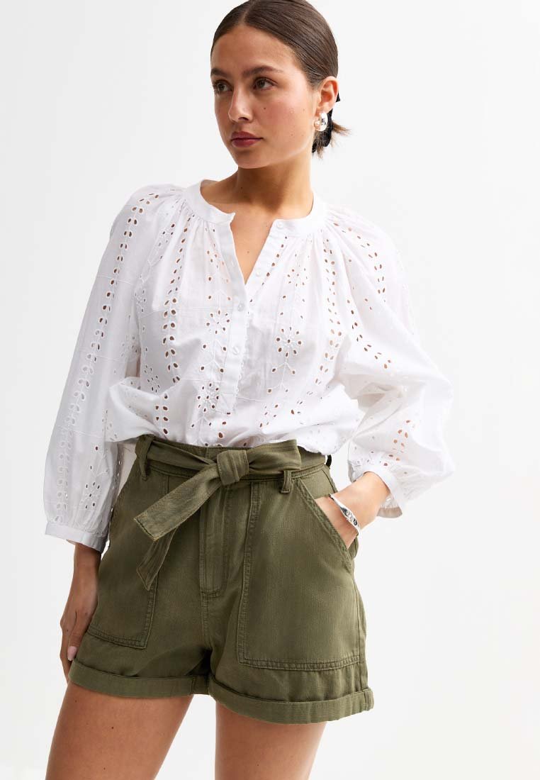 

Джинсовые шорты BELTED New Look, хаки