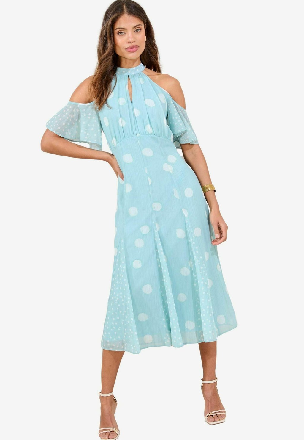 

Повседневное платье PETITE FIT - COLD SHOULDER HALTER NECK MIDI Lipsy, зеленый