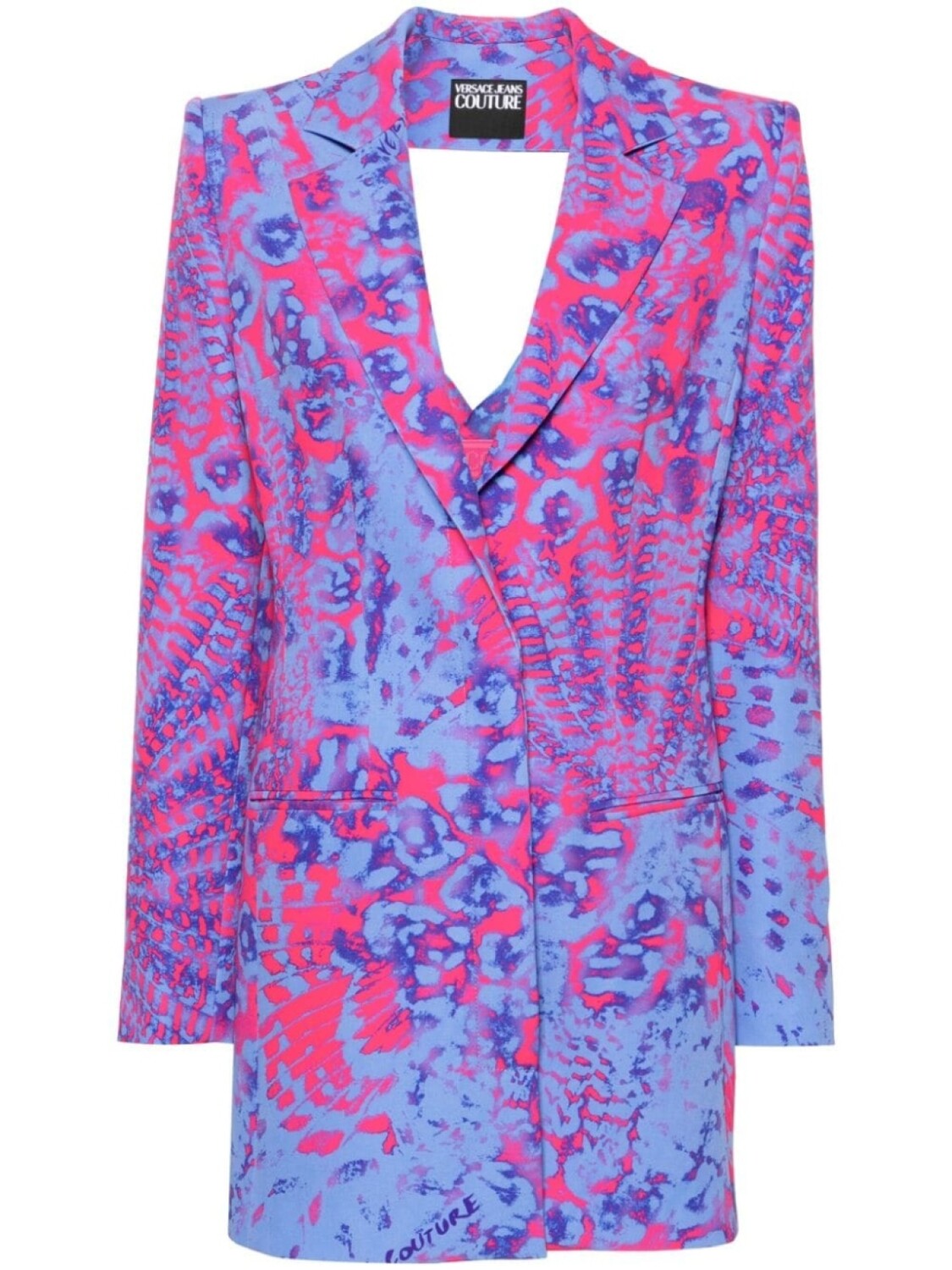 

Versace Jeans Couture однобортный блейзер Animalier, синий