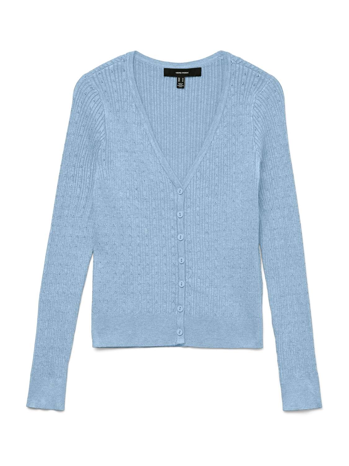 

VERO MODA Кардиган 'VMSILJE' вязаный в светло-голубом цвете