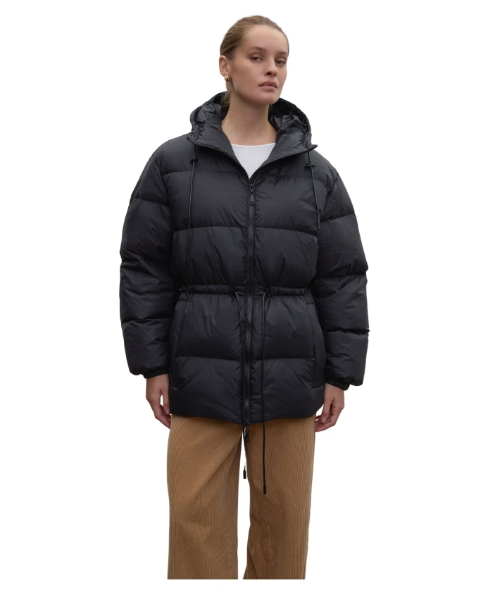 

Пуховая куртка с затягивающимся шнурком на талии Estro, черный