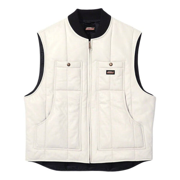 

Жилет x dickies fw23 week9 leather work vest 'white' Supreme, белый