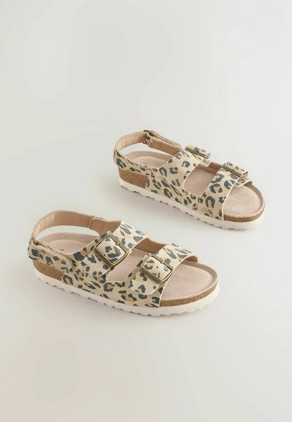 Сандалии с широкой и закрытой колодкой Next, Tan Brown Leopard Print — фото 2