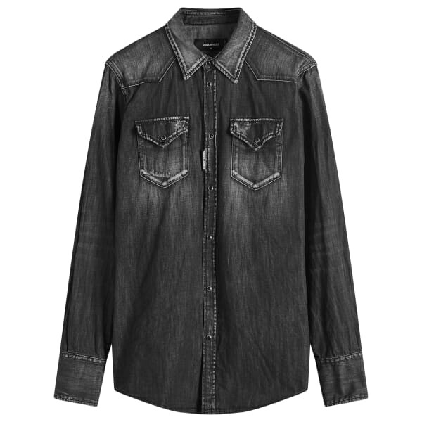 

Классическая рубашка в стиле вестерн Dsquared2, черный