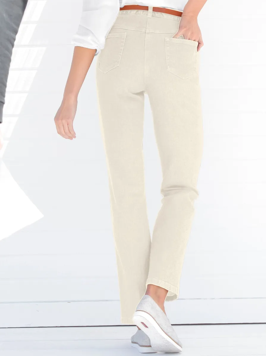 

Джинсы с 5 карманами в стиле casual Looks (1 шт.), кремовый