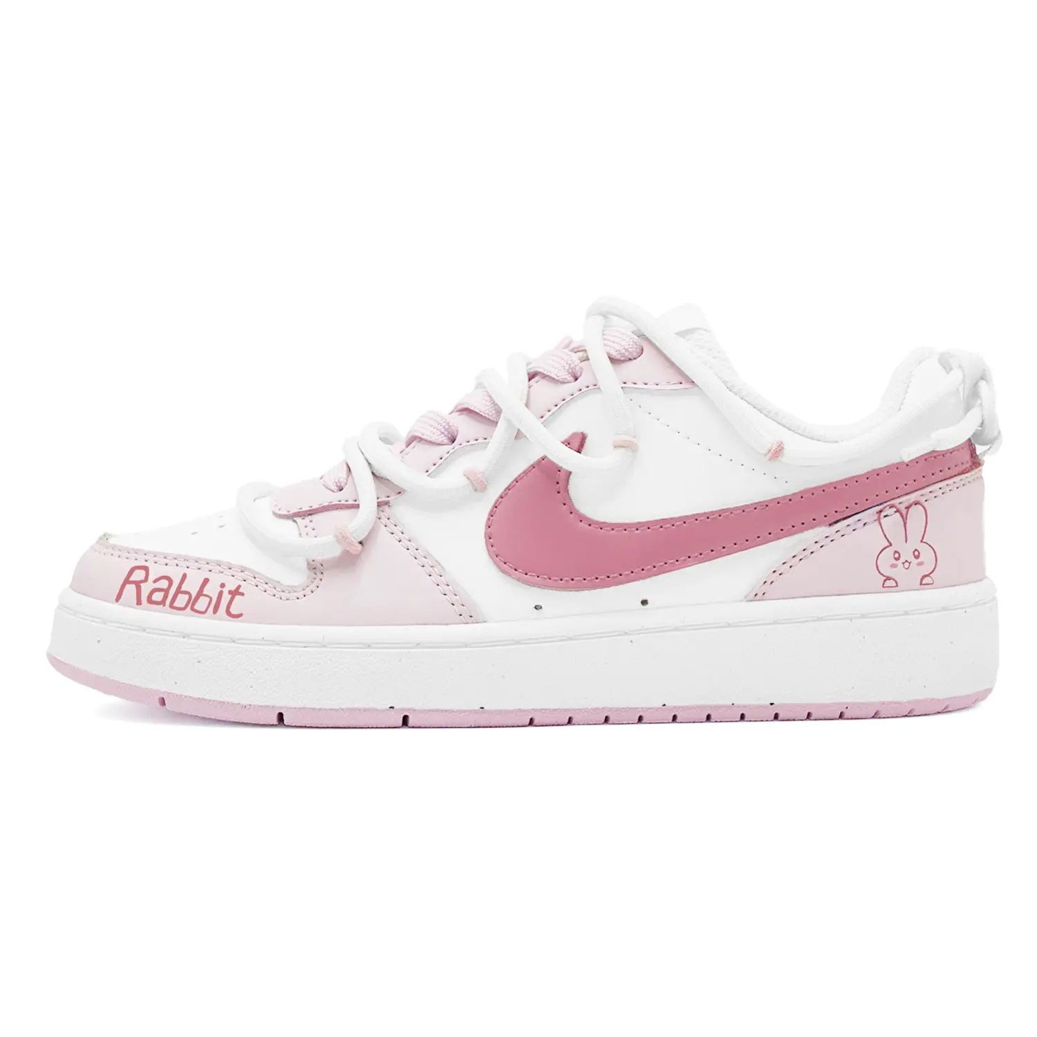 

Nike Кроссовки Court Borough White Bunny с противоскользящим покрытием, износостойкие, низкие, для детей и подростков