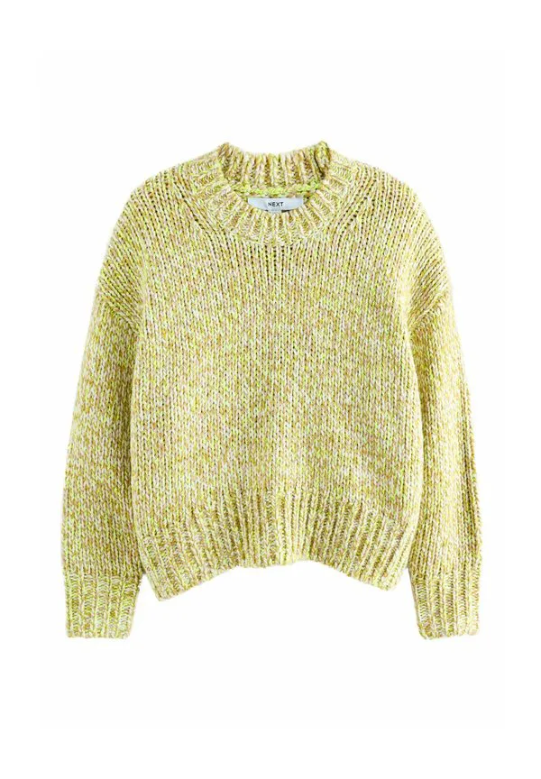 Джемпер с круглым вырезом и закрученным низом Next, Fluro Yellow Multi