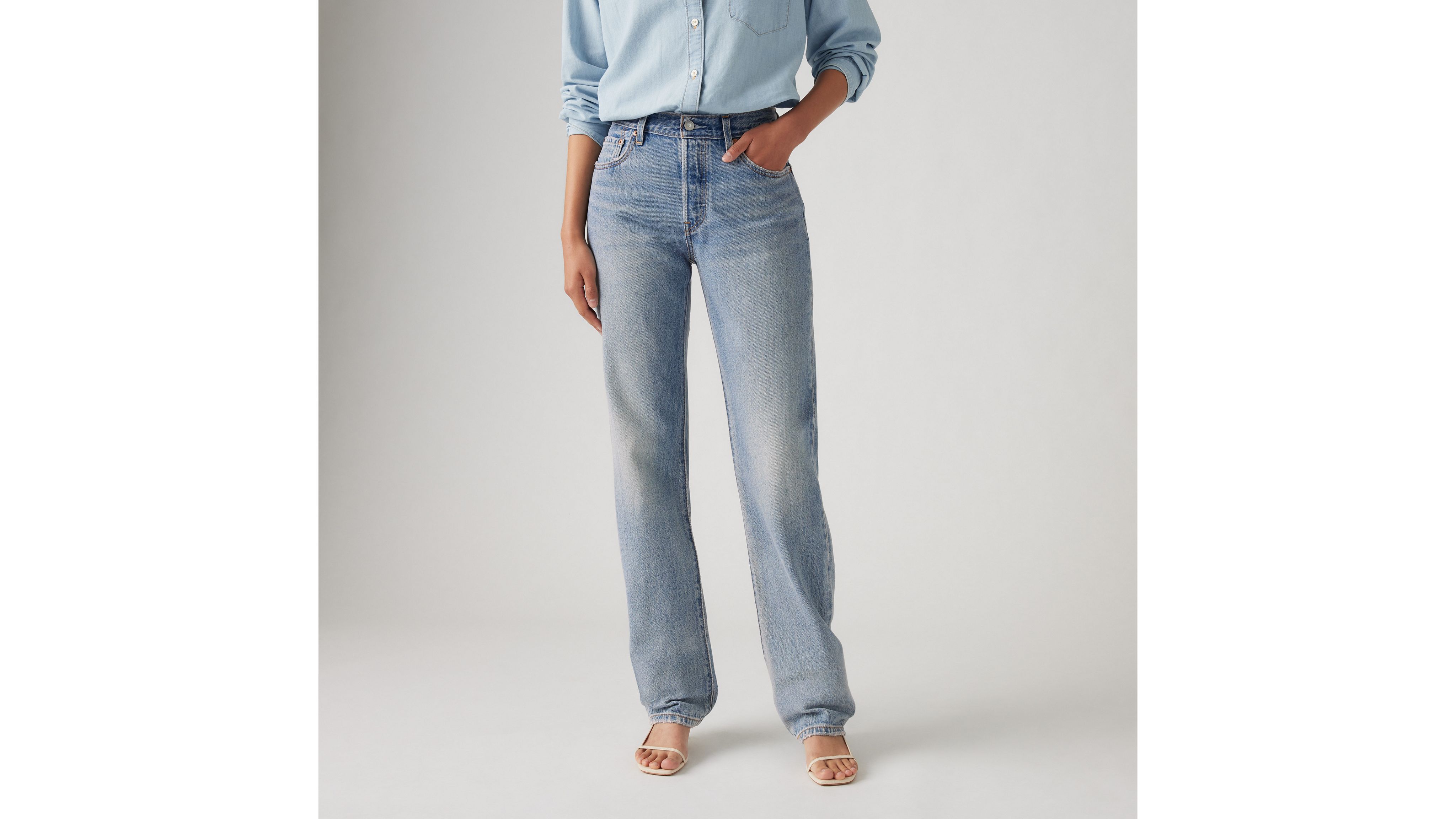 Легкие женские джинсы 501 90-х годов Levi's, цвет Fun Flare - Medium Wash — фото 2