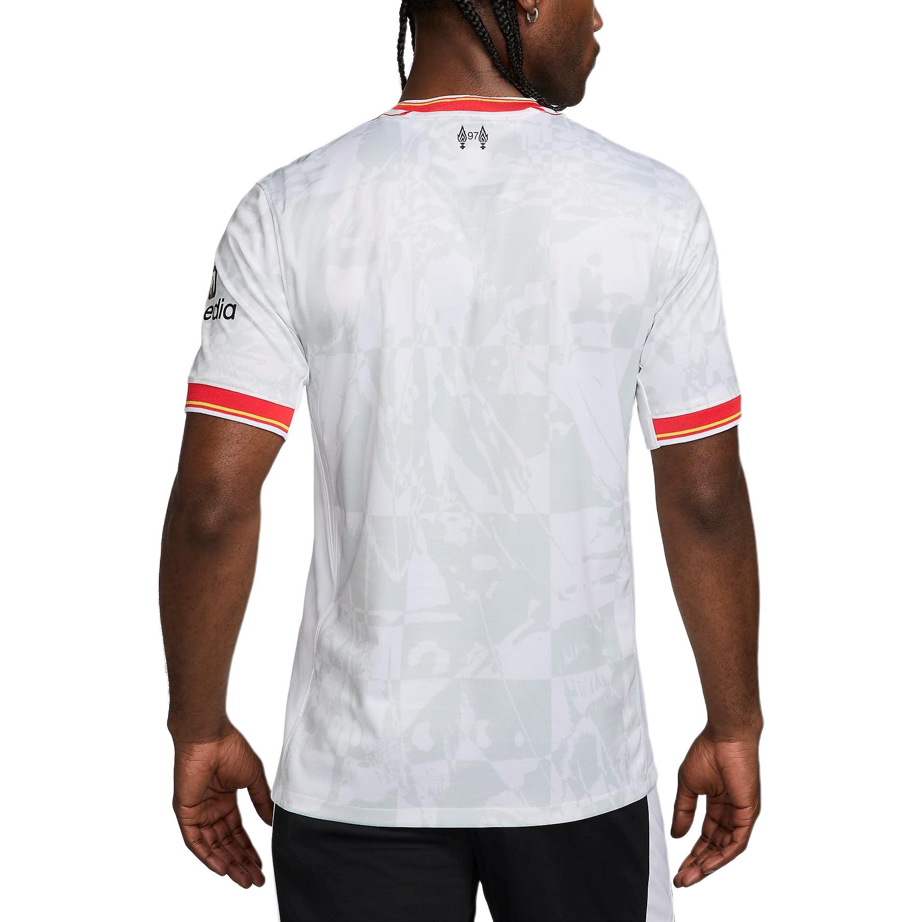 Ливерпуль фк 2024/25 стадион третья мужская футболка dri fit реплика Nike, белый/платиновый/черный/красный — фото 4