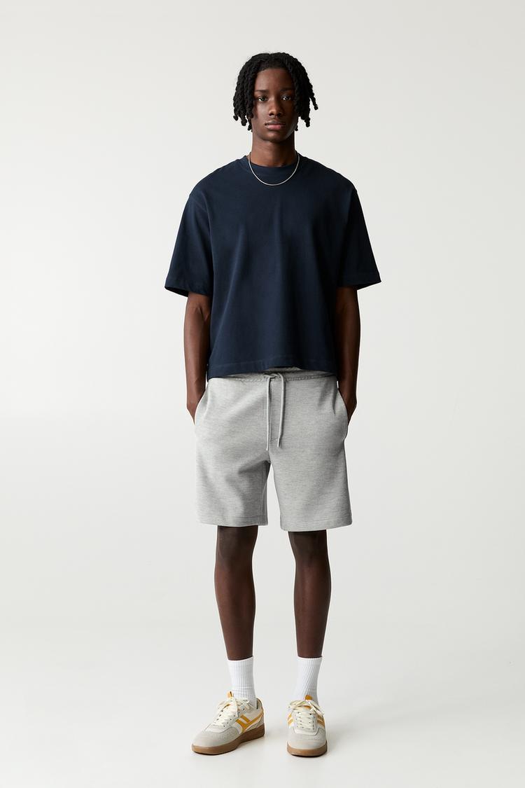 

Шорты-Бермуды из пике-джоггеров Pull And Bear, серый
