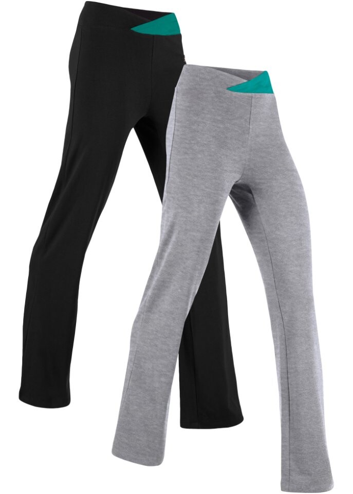 

Спортивные брюки bootcut из хлопка (2 шт) Bpc Bonprix Collection, серый